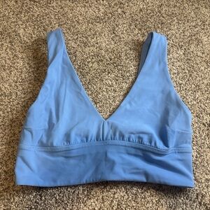 Women's Blue V-Neck Bra